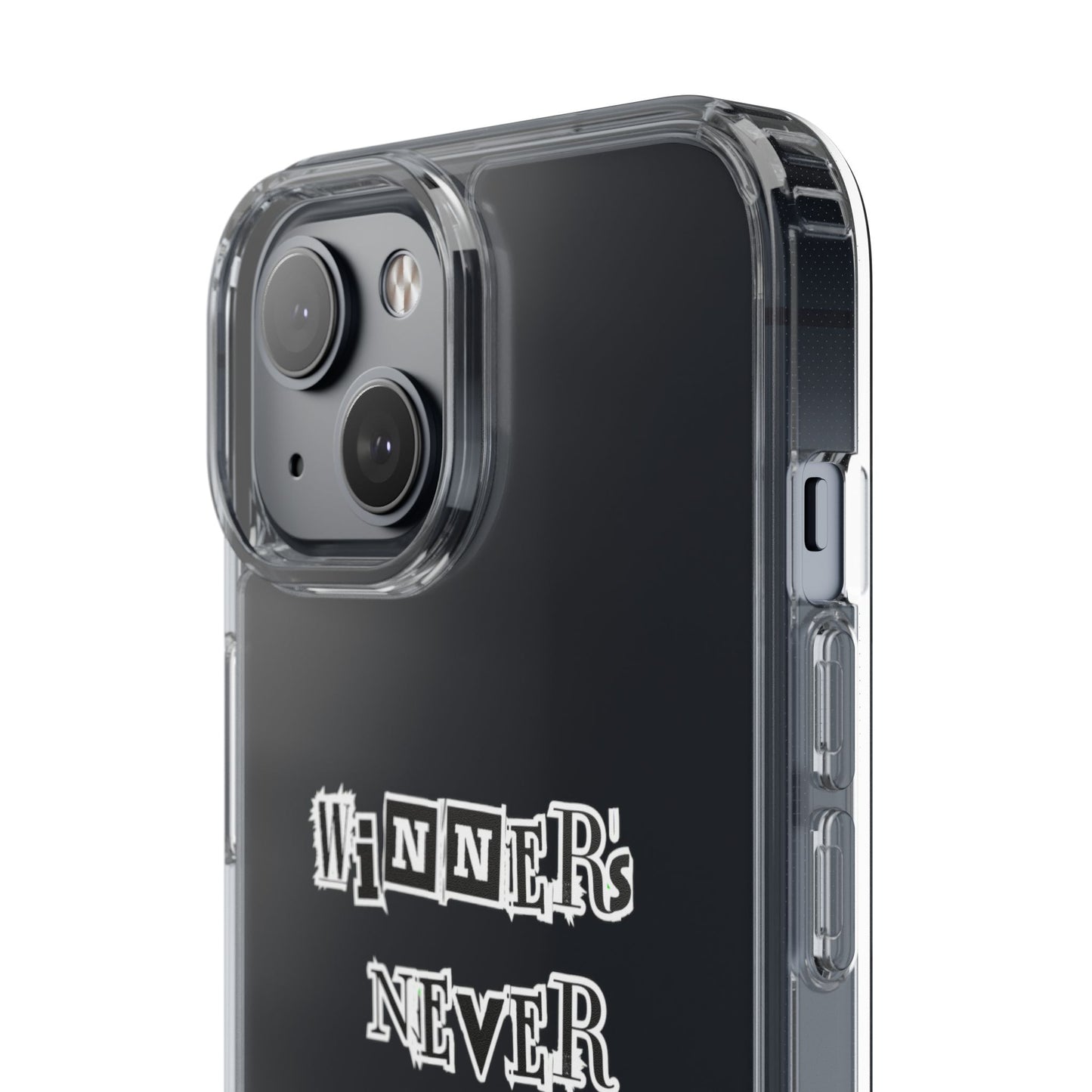Clear Phone Case – “Winners Never Quit” Edition 💪✨