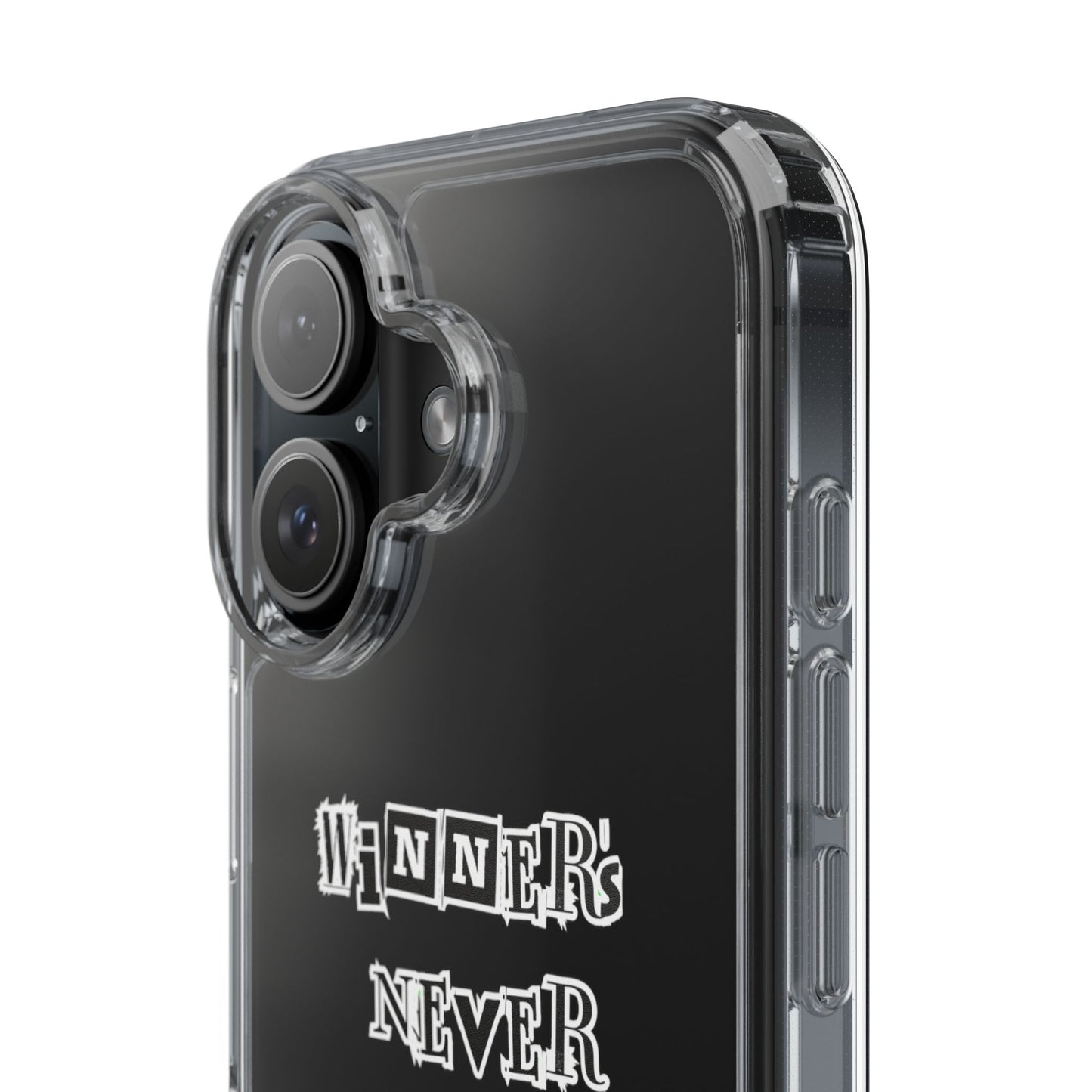 Clear Phone Case – “Winners Never Quit” Edition 💪✨
