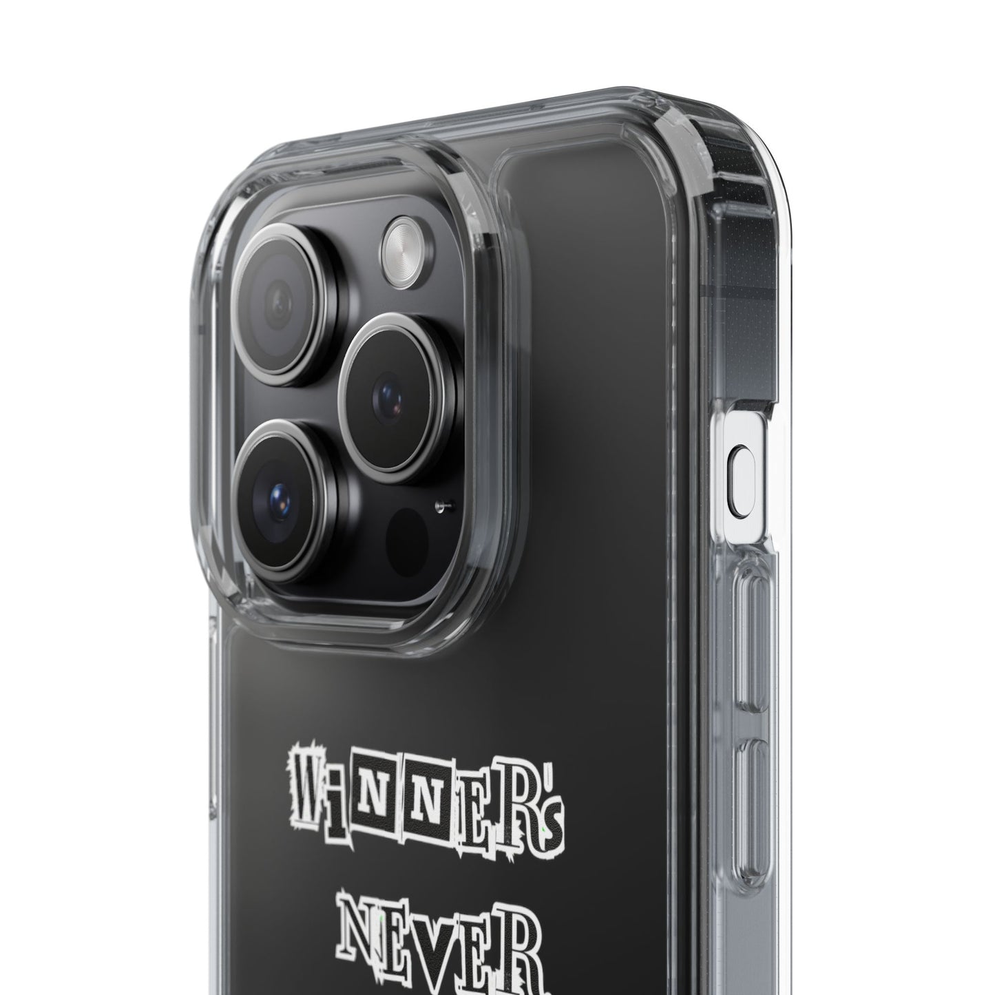 Clear Phone Case – “Winners Never Quit” Edition 💪✨