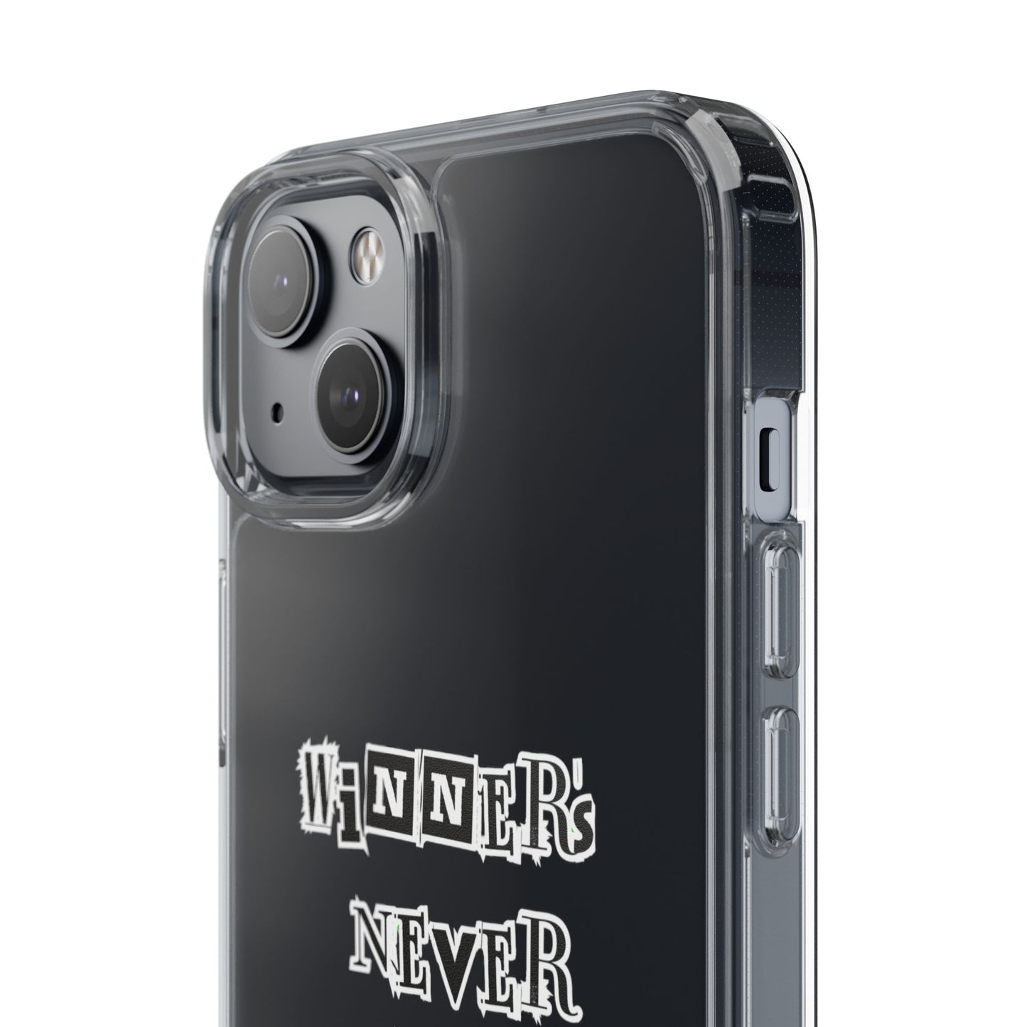 Clear Phone Case – “Winners Never Quit” Edition 💪✨