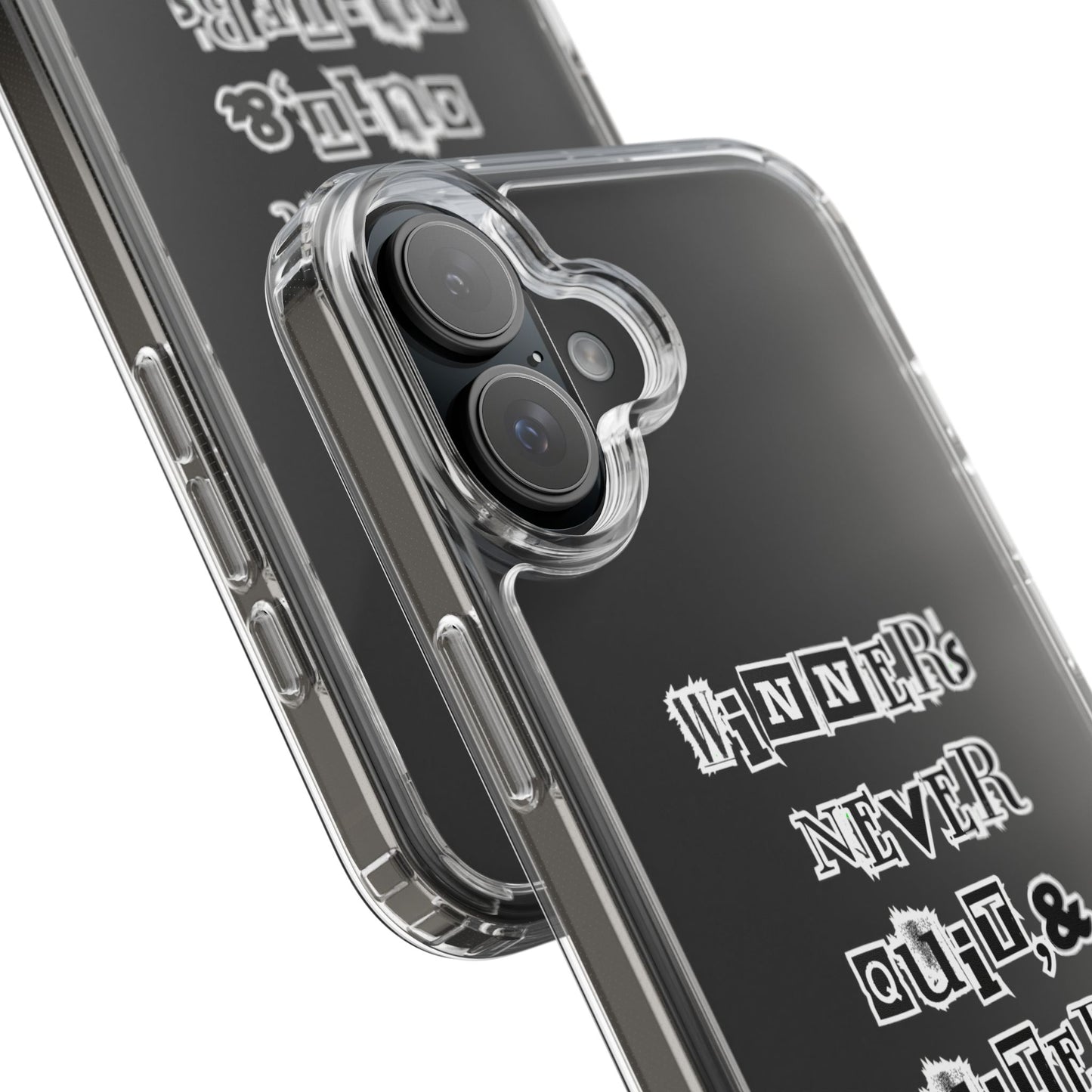 Clear Phone Case – “Winners Never Quit” Edition 💪✨