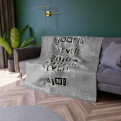 Winners Never Quit Crushed Velvet Blanket ๐ช๐ฅ