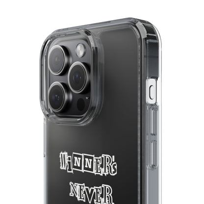 Clear Phone Case – “Winners Never Quit” Edition 💪✨