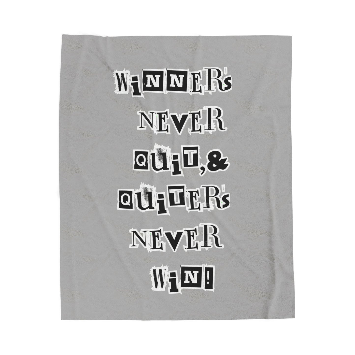 Winners Never Quit Velveteen Plush Blanket 💯🔥