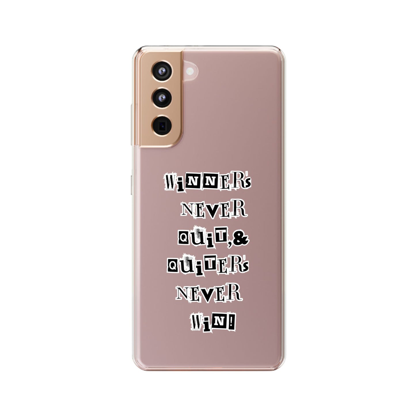 Clear Phone Case – “Winners Never Quit” Edition 💪✨
