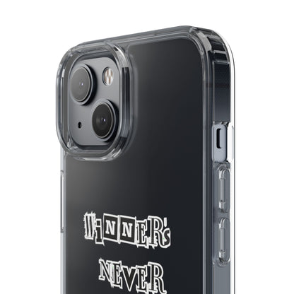 Clear Phone Case – “Winners Never Quit” Edition 💪✨
