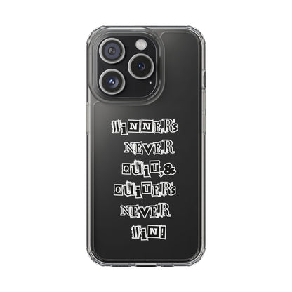 Clear Phone Case – “Winners Never Quit” Edition 💪✨