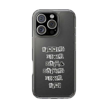 Clear Phone Case – “Winners Never Quit” Edition 💪✨