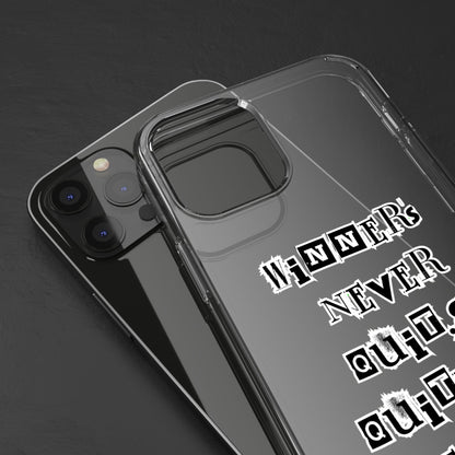Clear Phone Case – “Winners Never Quit” Edition 💪✨