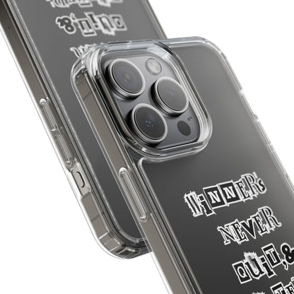 Clear Phone Case – “Winners Never Quit” Edition 💪✨