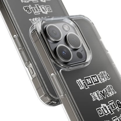 Clear Phone Case – “Winners Never Quit” Edition 💪✨