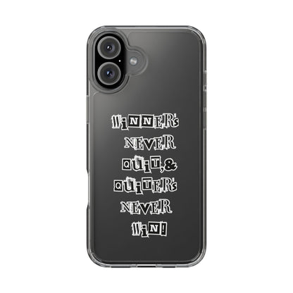 Clear Phone Case – “Winners Never Quit” Edition 💪✨