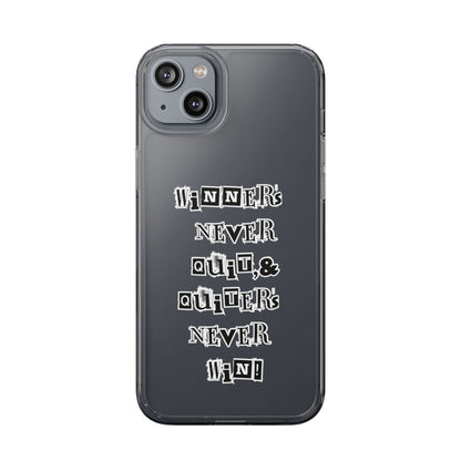 Clear Phone Case – “Winners Never Quit” Edition 💪✨