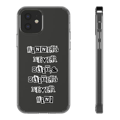 Clear Phone Case – “Winners Never Quit” Edition 💪✨