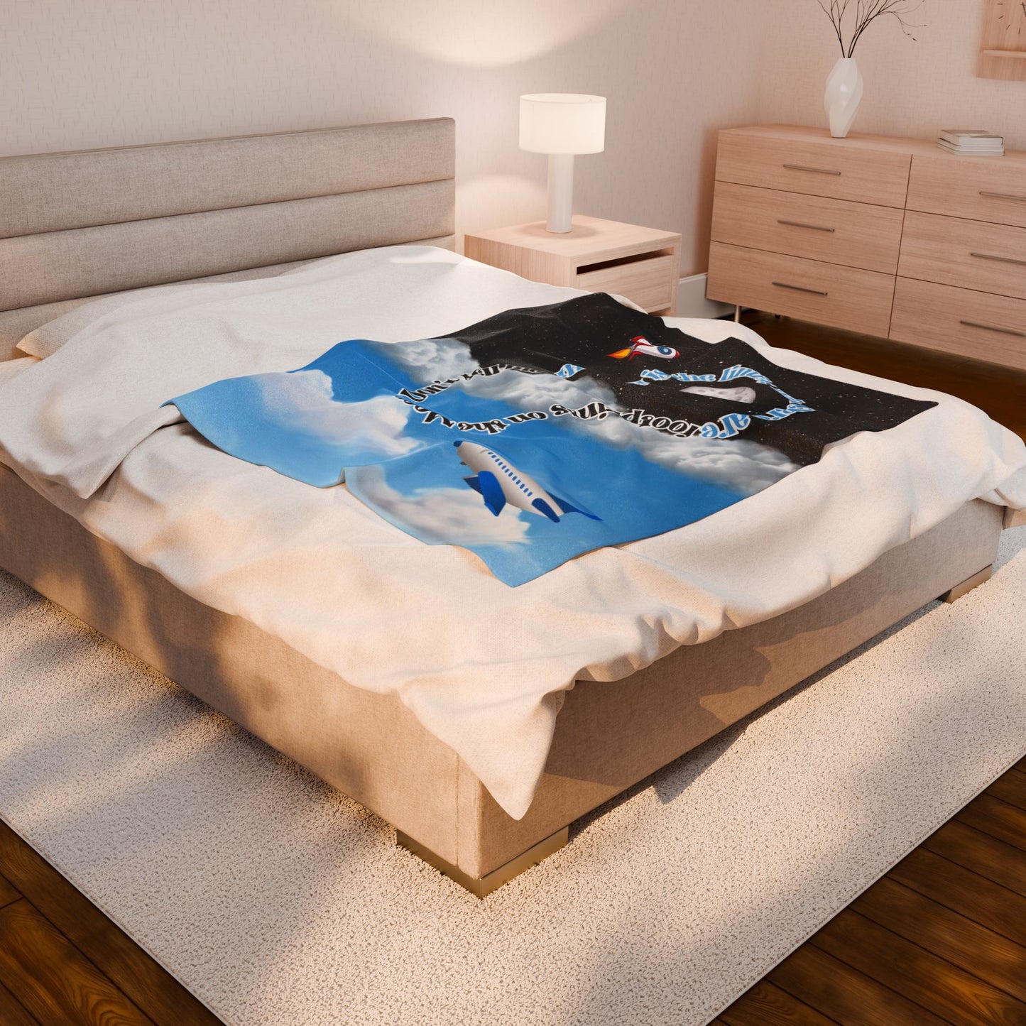 Footprints on the Moon™ Velveteen Plush Blanket 🚀🛋️
