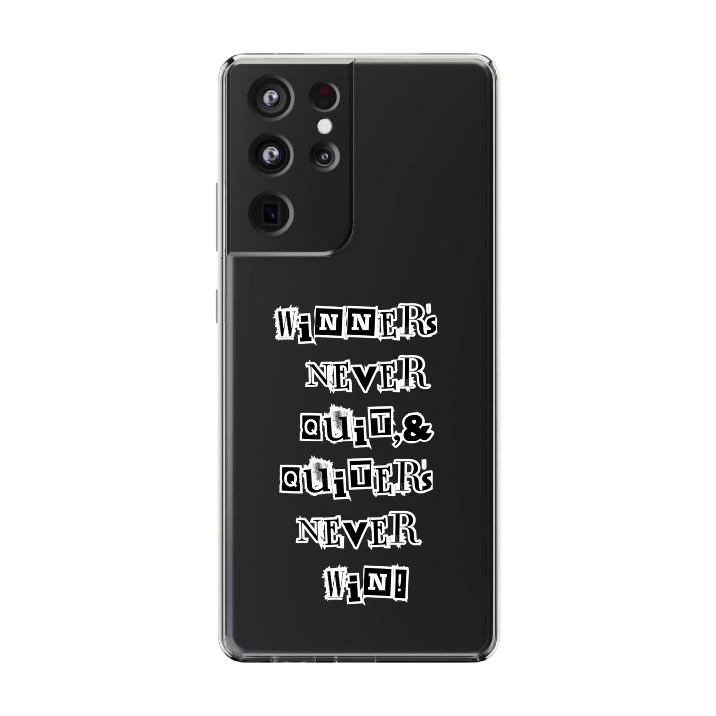 Clear Phone Case – “Winners Never Quit” Edition 💪✨
