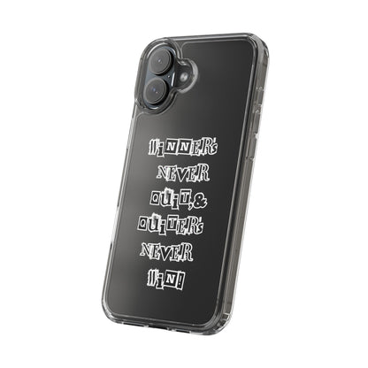Clear Phone Case – “Winners Never Quit” Edition 💪✨