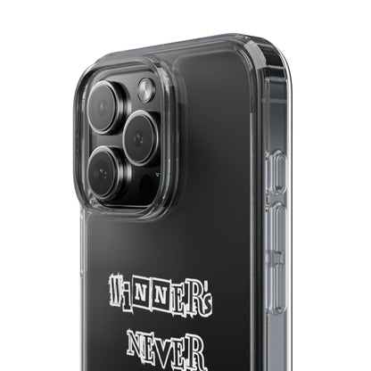 Clear Phone Case – “Winners Never Quit” Edition 💪✨