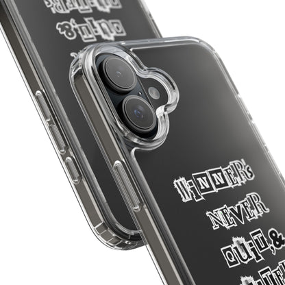 Clear Phone Case – “Winners Never Quit” Edition 💪✨