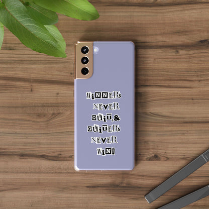Clear Phone Case – “Winners Never Quit” Edition 💪✨