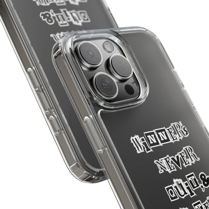 Clear Phone Case – “Winners Never Quit” Edition 💪✨