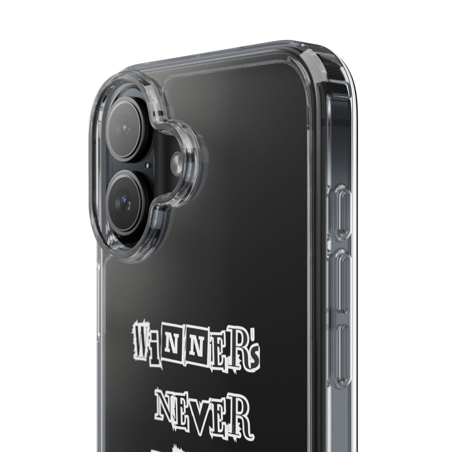 Clear Phone Case – “Winners Never Quit” Edition 💪✨