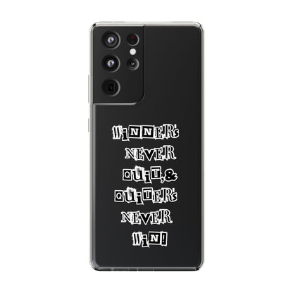 Clear Phone Case – “Winners Never Quit” Edition 💪✨