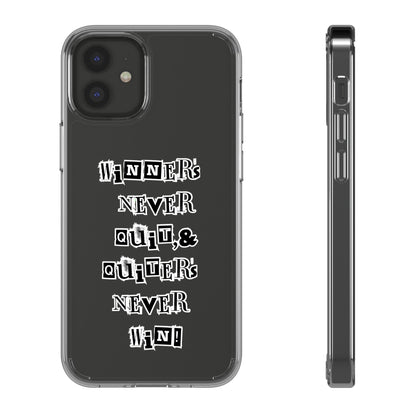 Clear Phone Case – “Winners Never Quit” Edition 💪✨