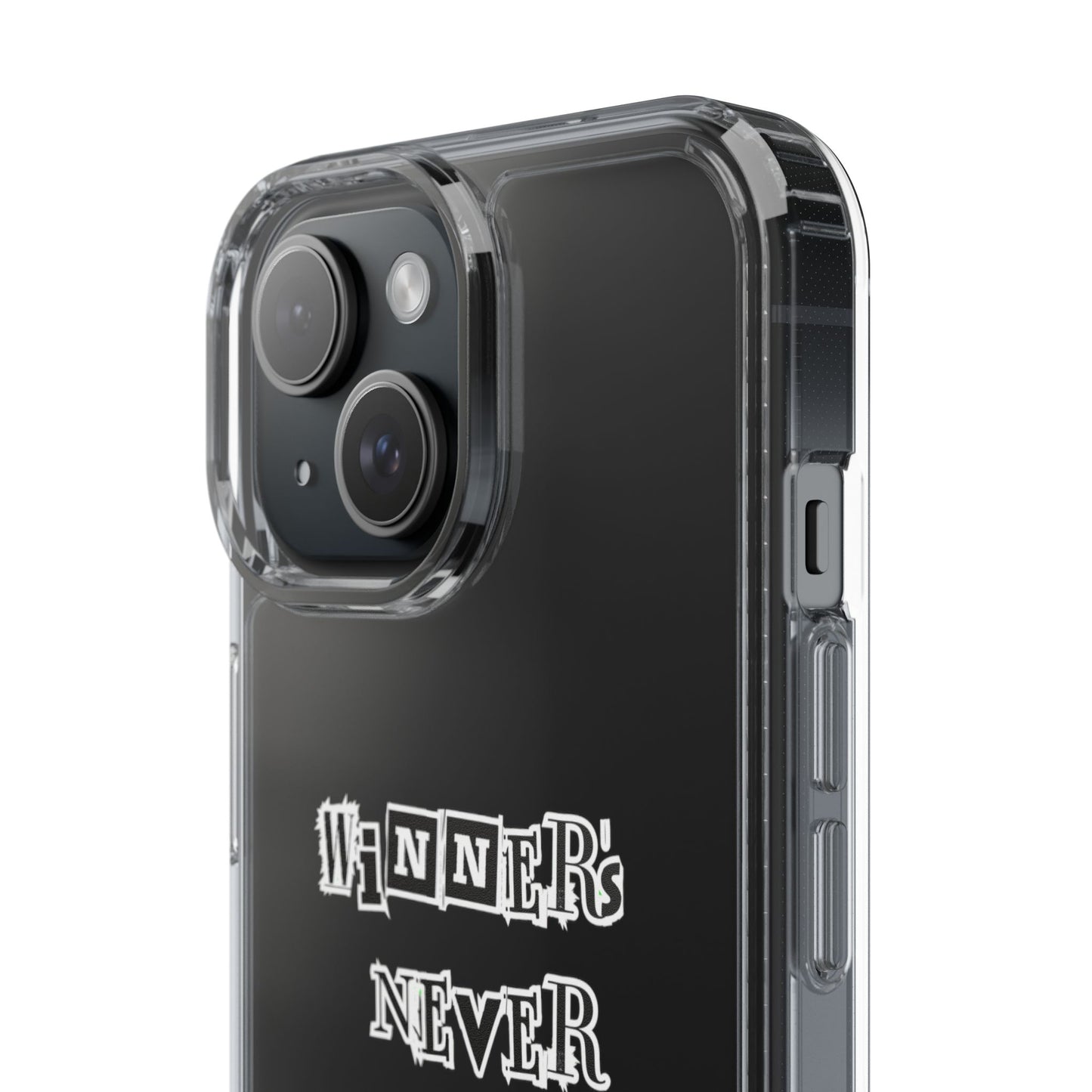 Clear Phone Case – “Winners Never Quit” Edition 💪✨