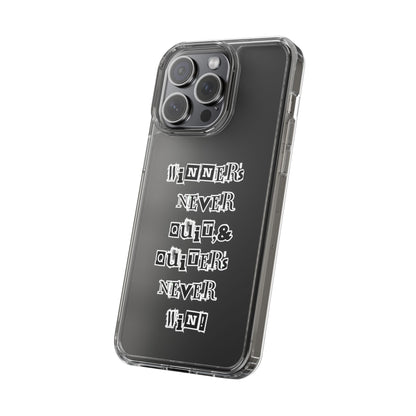 Clear Phone Case – “Winners Never Quit” Edition 💪✨