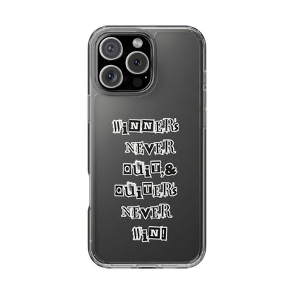 Clear Phone Case – “Winners Never Quit” Edition 💪✨